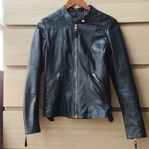 Danier Genuine Leather Brown Jacket Band / Mandarin Collar XXS